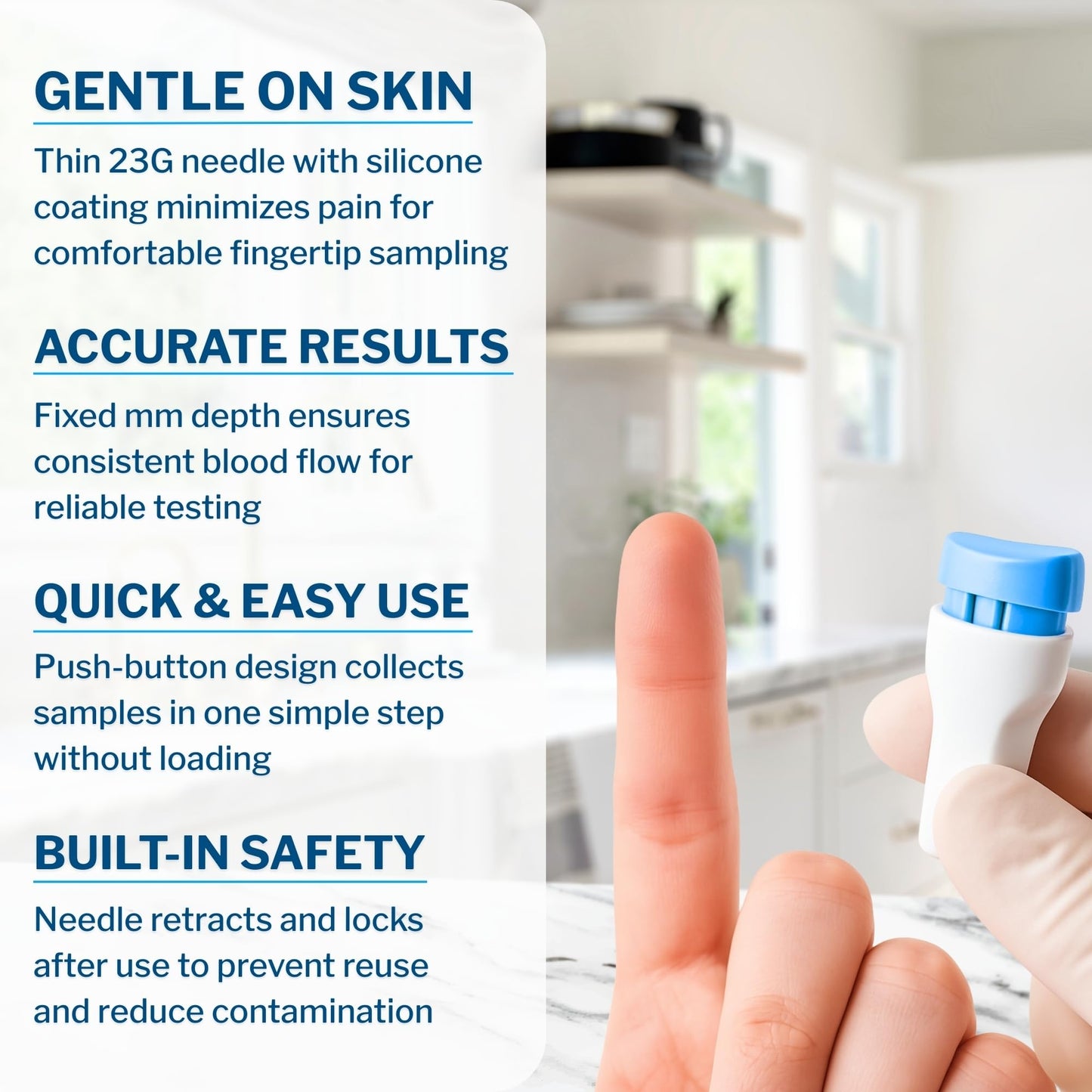 McKesson Lancets for Diabetes Testing [100 Count] Lancing Device for Blood and Glucose Test, 23G x 1.8 mm, Push Button Activation, Sterile, Single Use