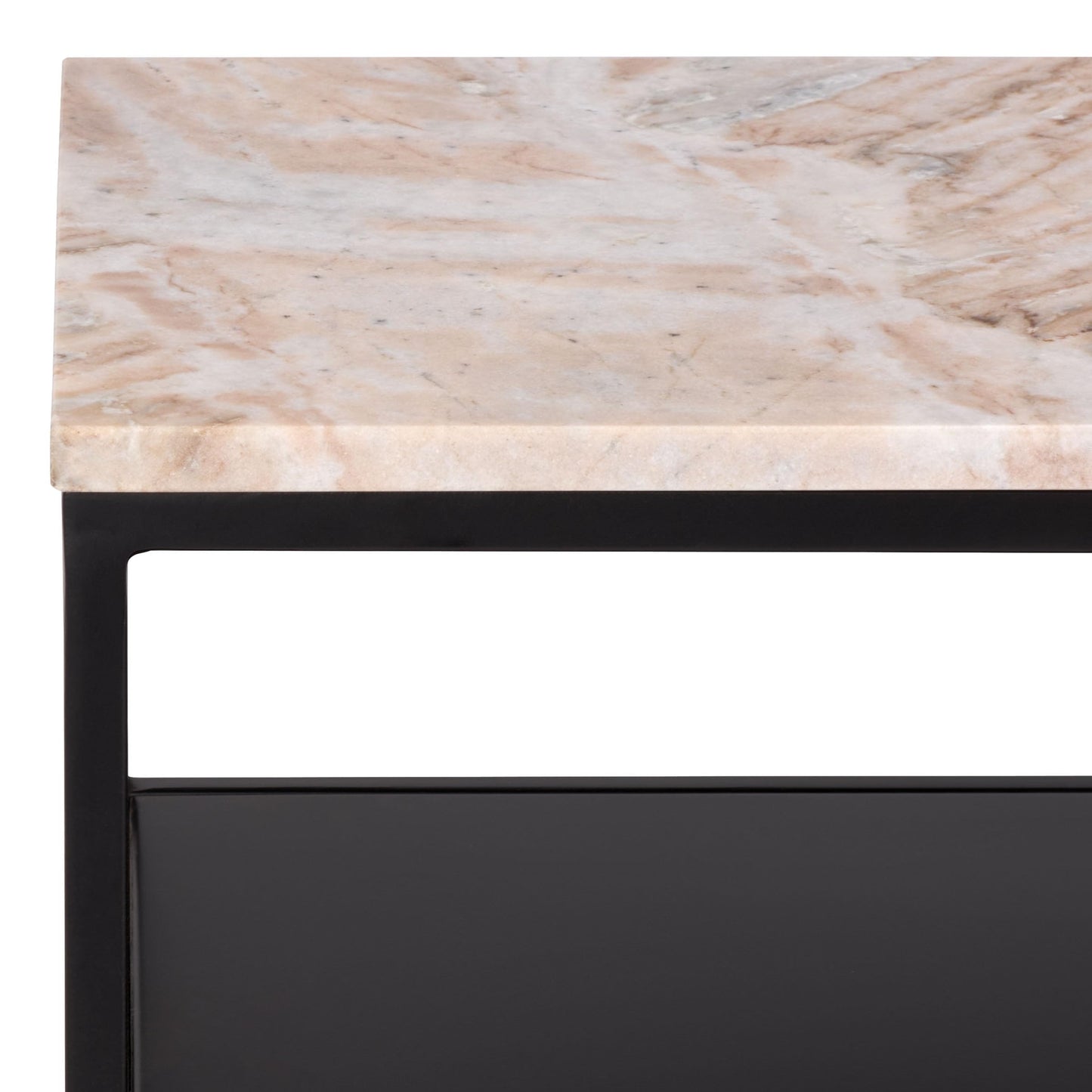 SAFAVIEH Couture Collection - Macklyn Marble Top Console Table with 2 Shelves, Light Brown & Black, Modern Storage Accent (SFV5770A)