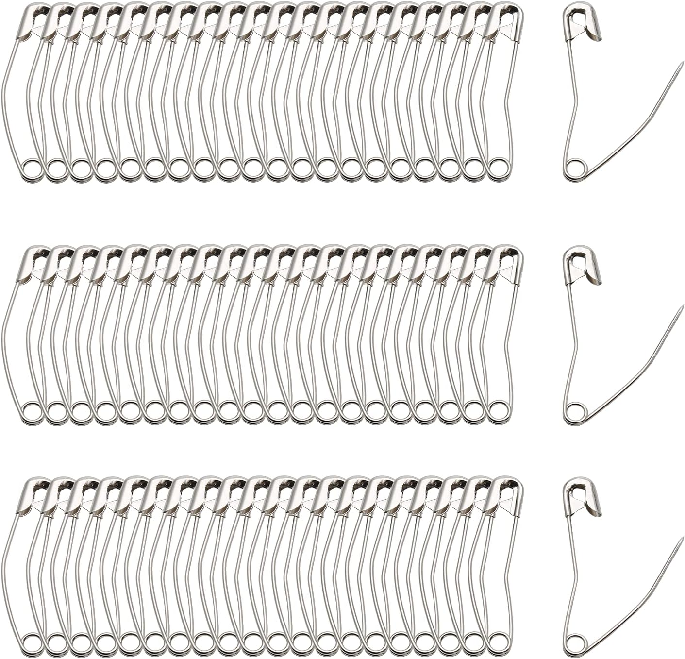 300Pcs Curved Safety Pins Size 1, 1-1/16 inch / 27mm Quilting Basting Pins, Bent Safety Pins for Quilting and Knitting (Sliver)