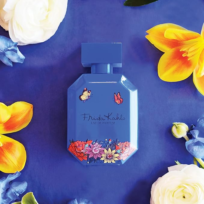Frida Kahlo Blue Eau de Parfum for Women – Floral Gourmand Fragrance with Agave, Coconut, Jasmine, Orange Blossom, Mexican Vanilla & Amber Long-Lasting Perfume – 1.7 oz Lacquered Bottle Made in USA