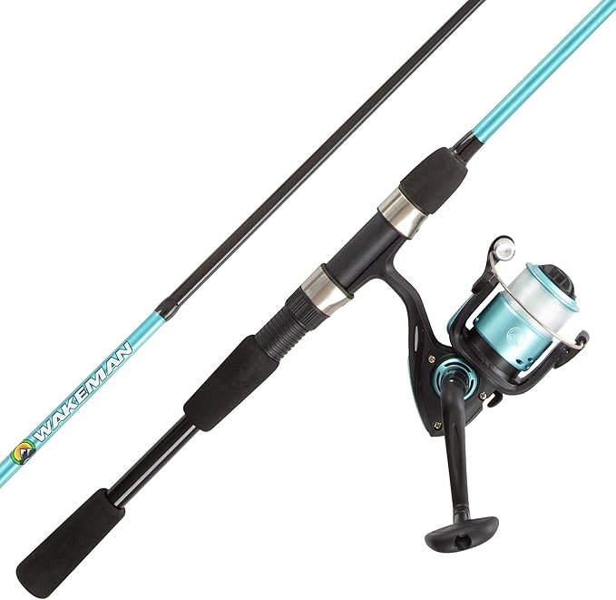 Fiberglass Fishing Rod and Spinning Reel Combo - Swarm Series Collapsible Fishing Gear for Catching Bass, Trout, Catfish, ...