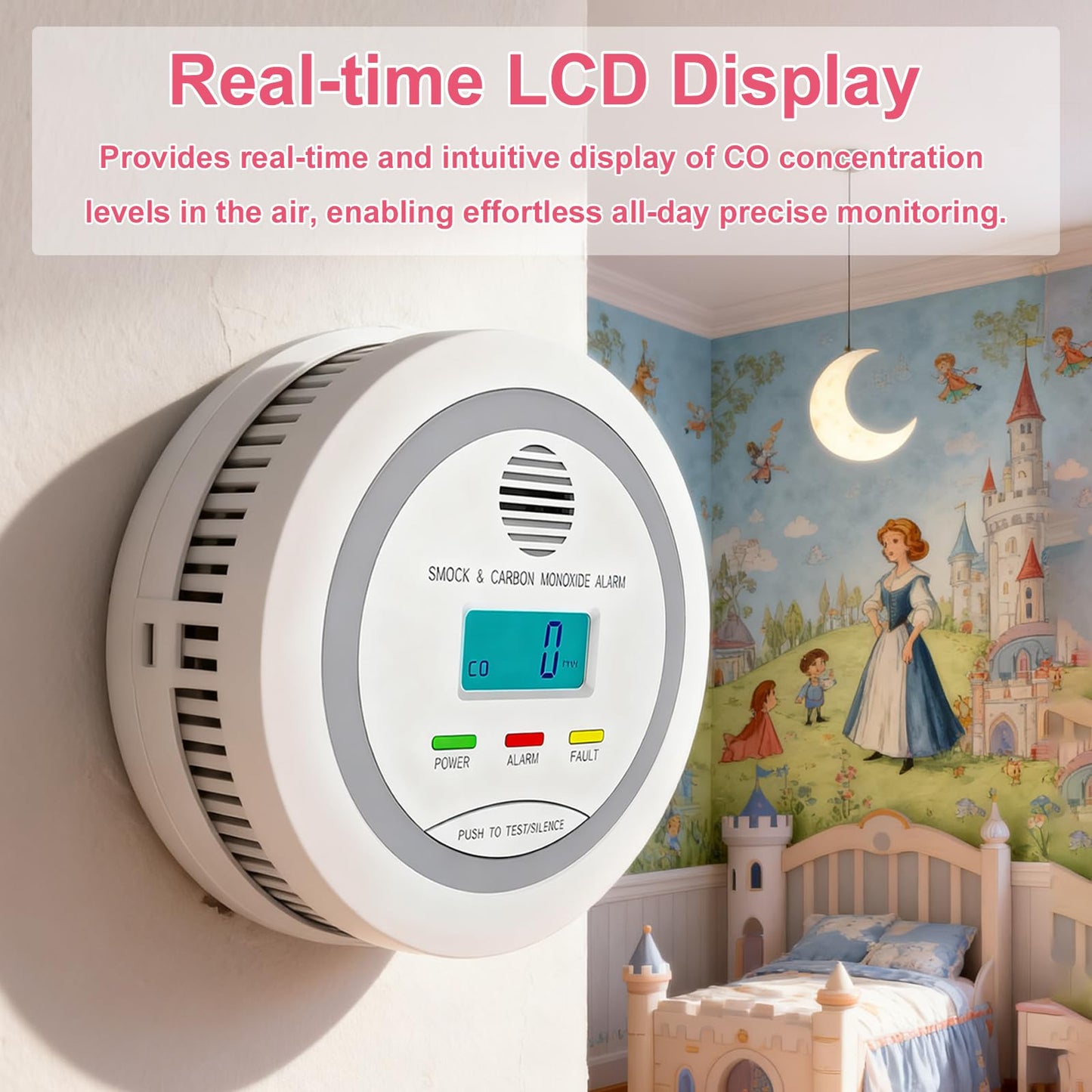 3 Packs Smoke and Carbon Monoxide Detector, 2-in-1 Combo Alarm, Battery Operated Smoke Detector & CO Alarm with LCD Display, Dual Sensor Smoke Alarm &CO Sensor, Easy to Install,85db Sound