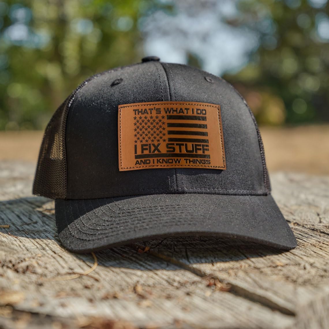 Gifts for Dad, Men,Him, Husband, Grandpa - Dad Gifts for Fathers Day Hat - Ideas Birthday 40th 50th 60th 70th 80th - I Fix Stuff Trucker Hat Black