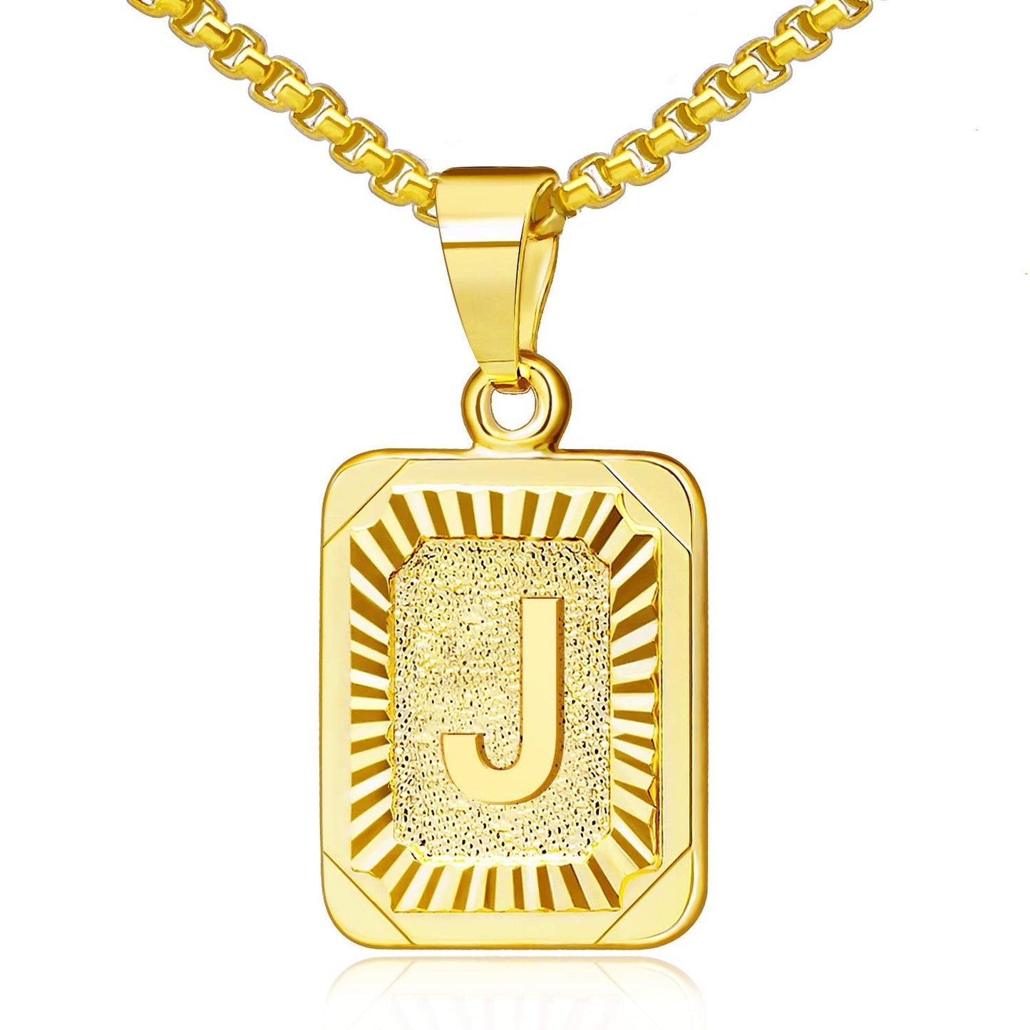 JSJOY Initial Necklace for Women Mothers Day Gifts Gold Initial Pendant Necklaces for Men Monogram Letter J Necklace Gold Womens