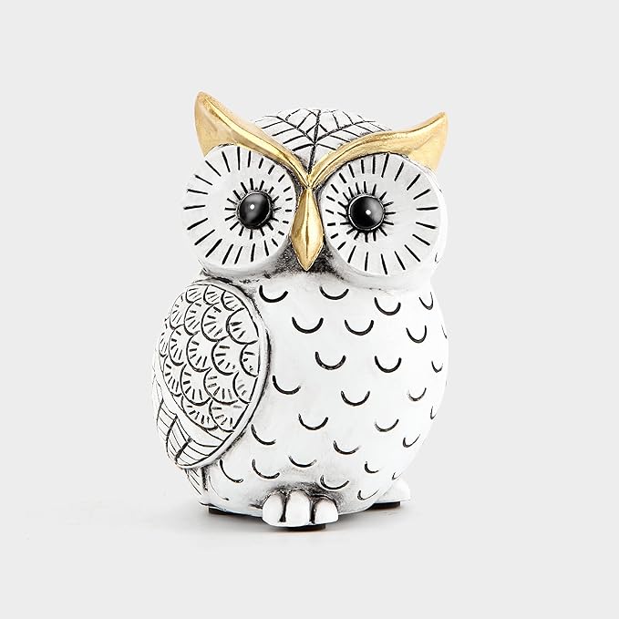 Owl Statue for Home Decor Accents,Owl Decor for Bookshelf Bedroom Living Room Office Table Desk Mantle TV Stand Boho Decor...