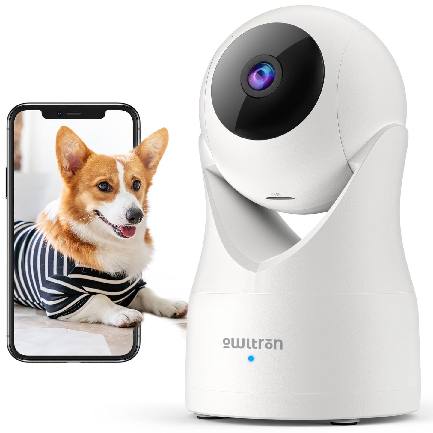 Owltron Indoor Security Camera 2K, 360 Cameras For Home Security With Motion Detection, 2.4G Wifi For Baby/Pet/Nanny/Camara With