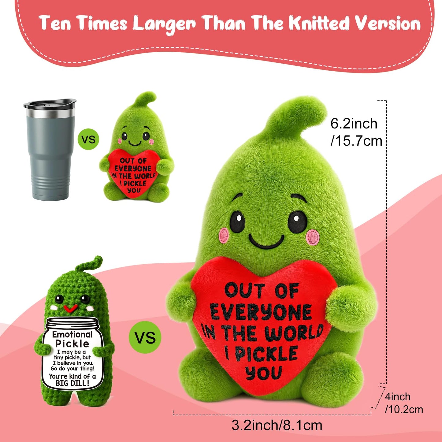 Anniversary Birthday Gifts for Women Men Christmas Boyfriend Girlfriend GF Wife Husband Couples Valentines Funny Gift for Her Him, Pickle with Heart To My Love Fathers Mothers Day I Love You Gifts