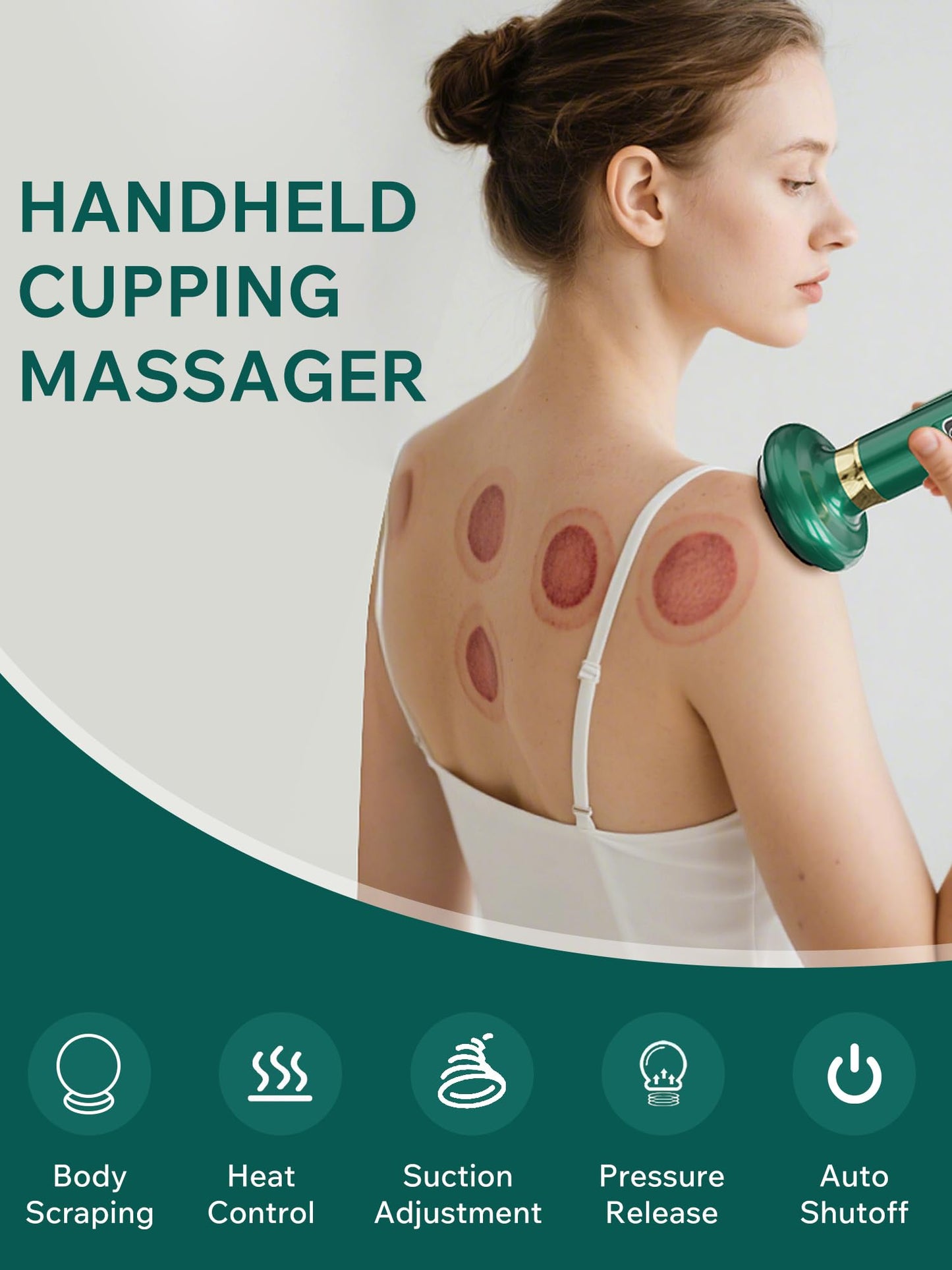 cilotus Handheld Anti Cellulite Massage Tool with 12 Adjustable Suction Levels, Lymphatic Drainage Rechargeable Cordless Cupping Massager, Cellulite Remover for Legs, Arms, Shoulders