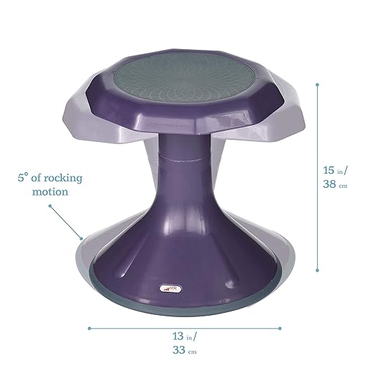 ECR4Kids ACE Active Core Engagement Wobble Stool, 15-Inch Seat Height, Flexible Seating, Eggplant