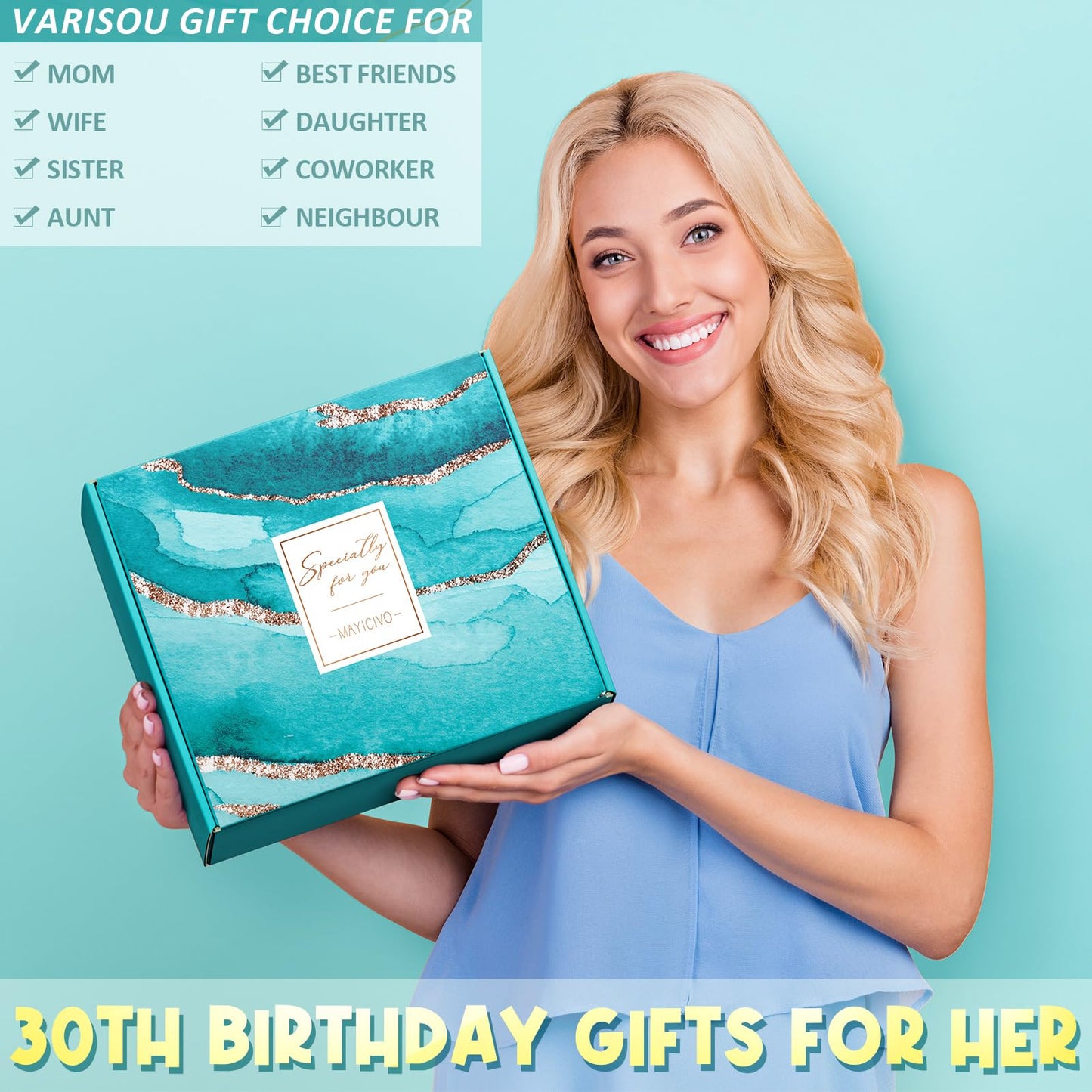 30th Birthday Gifts for Her Women, Cool Turning 30 Year Old Birthday Gifts for Women 30th Birthday Decorations, Unique Happy 30th Birthday Gifts Ideas for Her Sister Best Friend Wife Daughter Coworker
