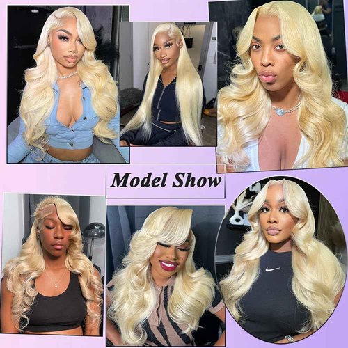 NIHAOWIG 26 Inch 613 Lace Front Wig Human Hair 200 Density Blonde Wig Human Hair Body Wave 13x6 HD Lace Front Wigs Human Hair Pre Plucked 613 Lace Frontal Wig for Women