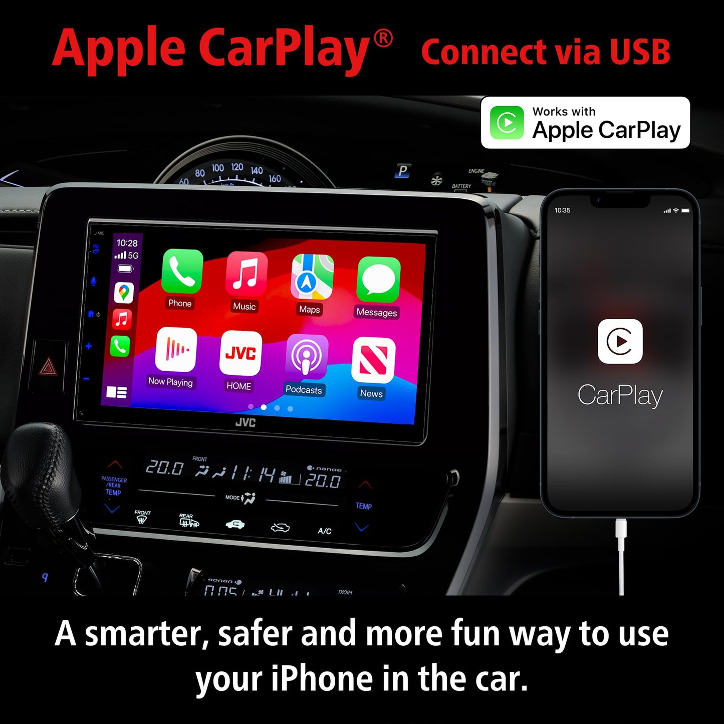 Jvc Kw-M595Bt Digital Car Stereo (50W X 6-Ch), Apple Carplay & Android Auto Compatible, Bluetooth-Enabled Head Unit With 6.8 Lcd