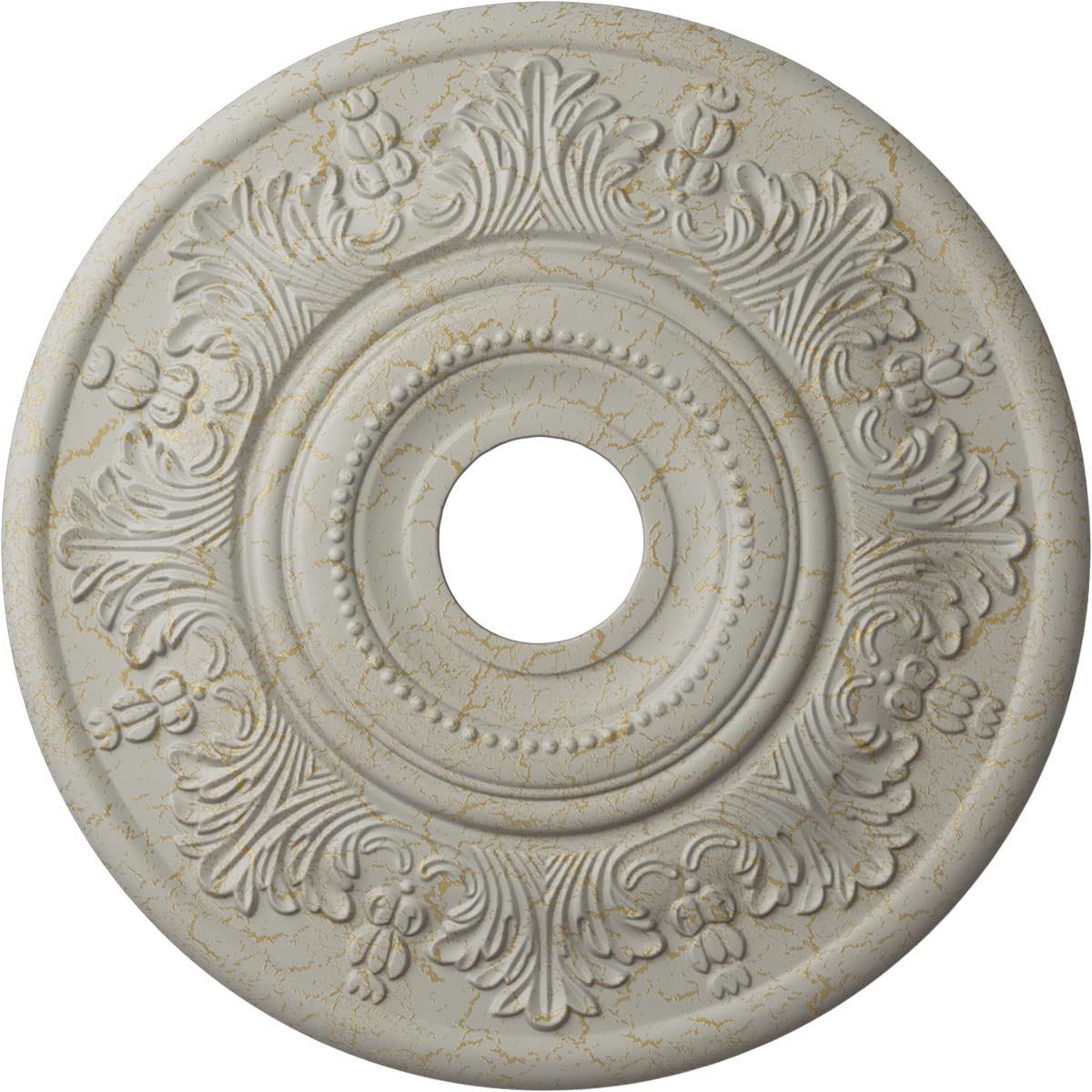 Ekena Millwork Cm20Vipcc Vienna Ceiling Medallion Fits Canopies Up To 6 1/2, Pot Of Cream Crackle