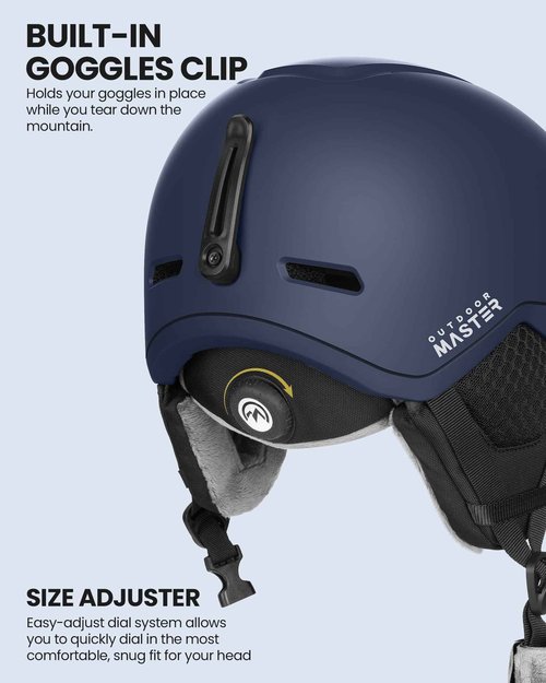 OutdoorMaster MIPS Snow Helmet - Men, Women & Youth, 8 Vents, PC Shell & EPS Foam, Skiing & Snowboarding Certified