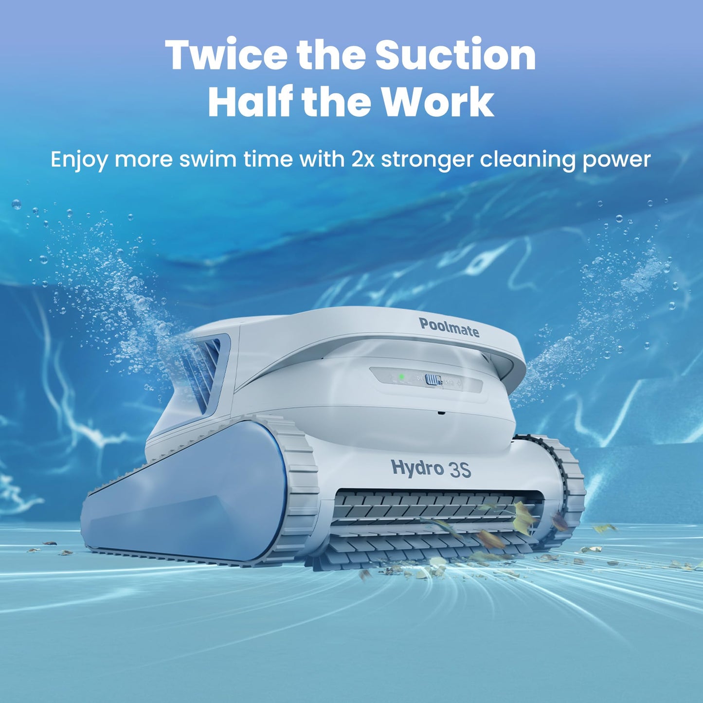 Chasing Hydro 3S Robotic Pool Cleaner for Inground Pools - 300min Runtime, Dual-Centrifugal Pumps, 4 Cleaning Modes, Ideal for Private and Commercial Pools