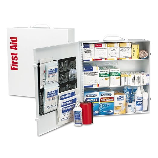 First Aid Only 90575 3-Shelf ANSI B+ and OSHA-Compliant First Aid Kit, 100-150-Person Emergency First Aid Kit for Business...