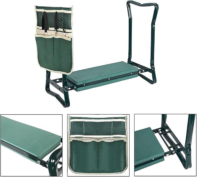 TJHSM Multifunctional Garden Kneeler & Seat - Heavy Duty Folding Kneeling Bench with Handles, Ideal for Gardening and Sitting - Perfect Garden Stool for Seniors Women