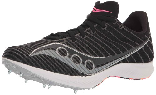 Saucony Women's Velocity Distance, Mid Distance Track Spike, Black/Vizi, 9.5