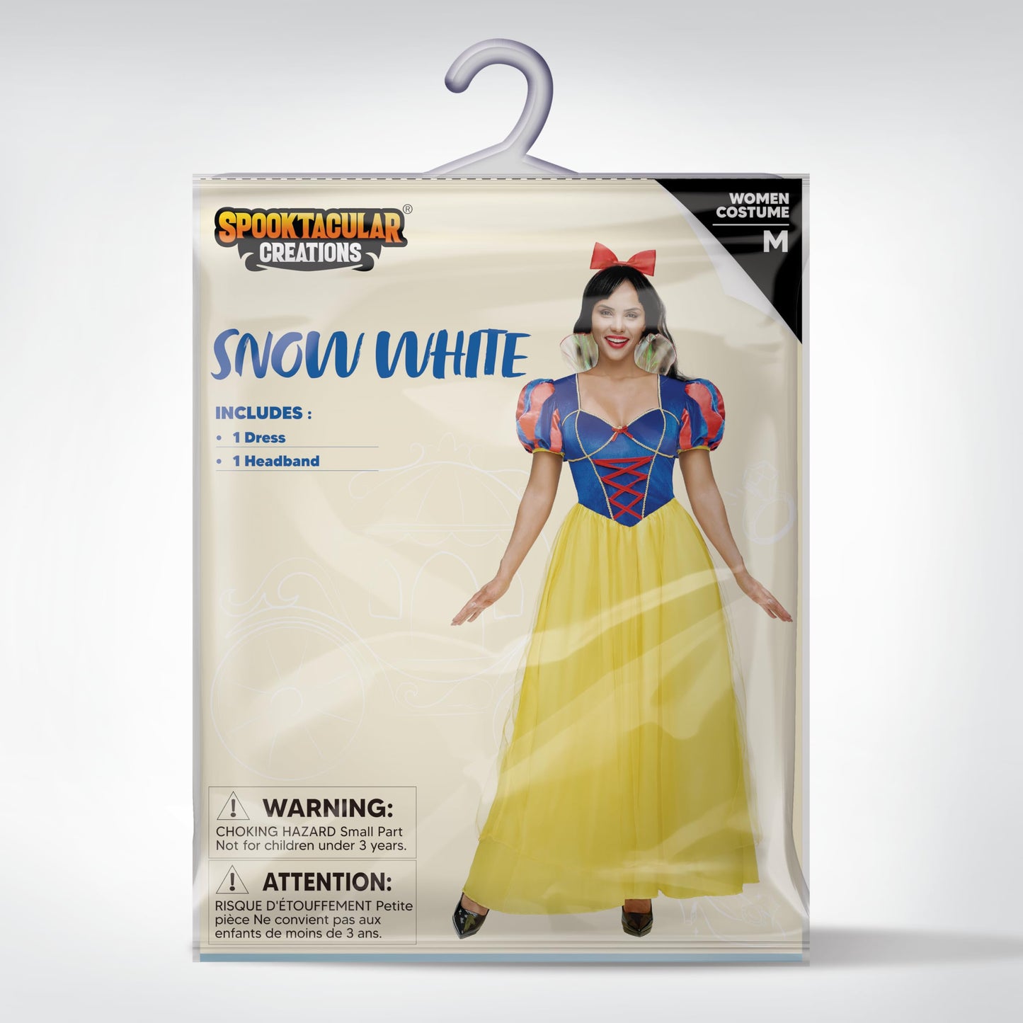 Spooktacular Creations Snow Princess Costume for Women, Adult Princess Halloween Costume with Headwear Deluxe Outfit for Birthday Cosplay Parties, S