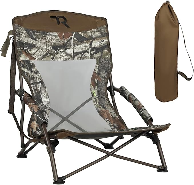 TR Low Camping Chair,Low Lawn Chairs for Concerts Lightweight Heavy Duty,Low Chair with Carry Bag for Outdoor Camping Trav...