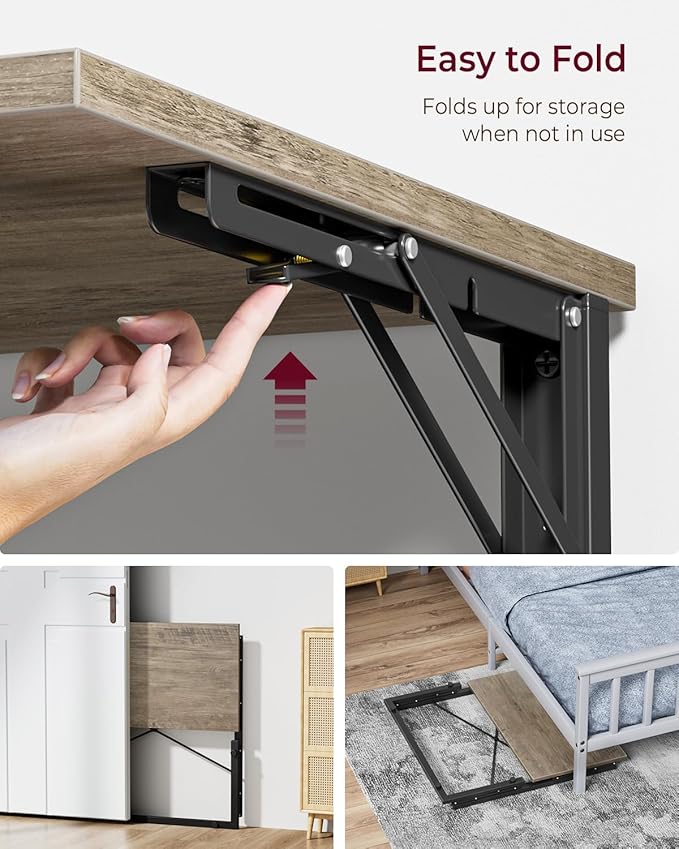Vantic 31.5" Folding Desk, Foldable TV Tray Table for Eating on Couch, Extra Large TV Dinner Trays, Portable Fold Computer Writing Desk Table for Home Office, Greige