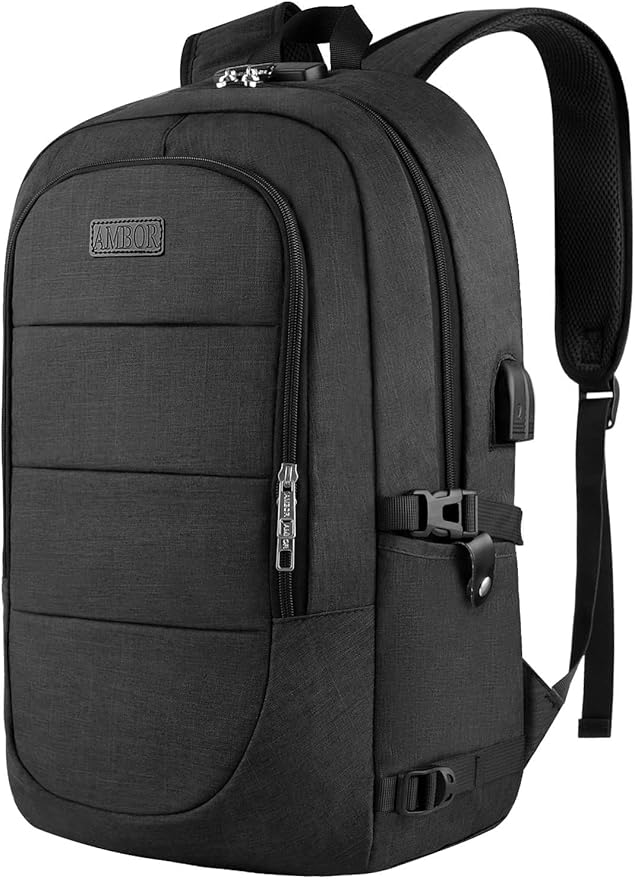 AMBOR Travel Laptop Backpack for Ｍen, 15.6-17.3 inch Laptop Backpack, Anti Theft Business Work Backpack with USB Charging ...