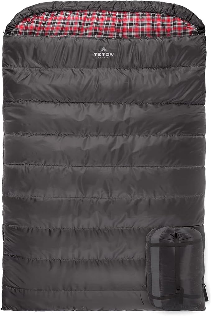 Teton Mammoth Queen Size Double Sleeping Bag- A Warm Bag The Whole Family can Enjoy – Great for Camping, Hunting and Base ...