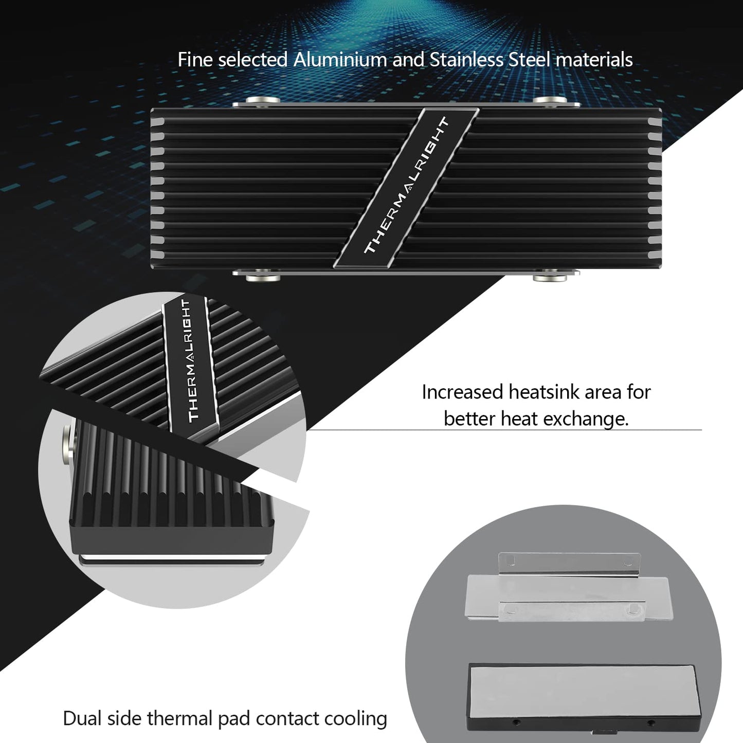 Thermalright Tr-M.2 2280 Type A B 2280 Heatsink For Ssd Cooling M.2 2280 Heatsink Cooler, Aluminum, With 2 Thermal Conductivity,