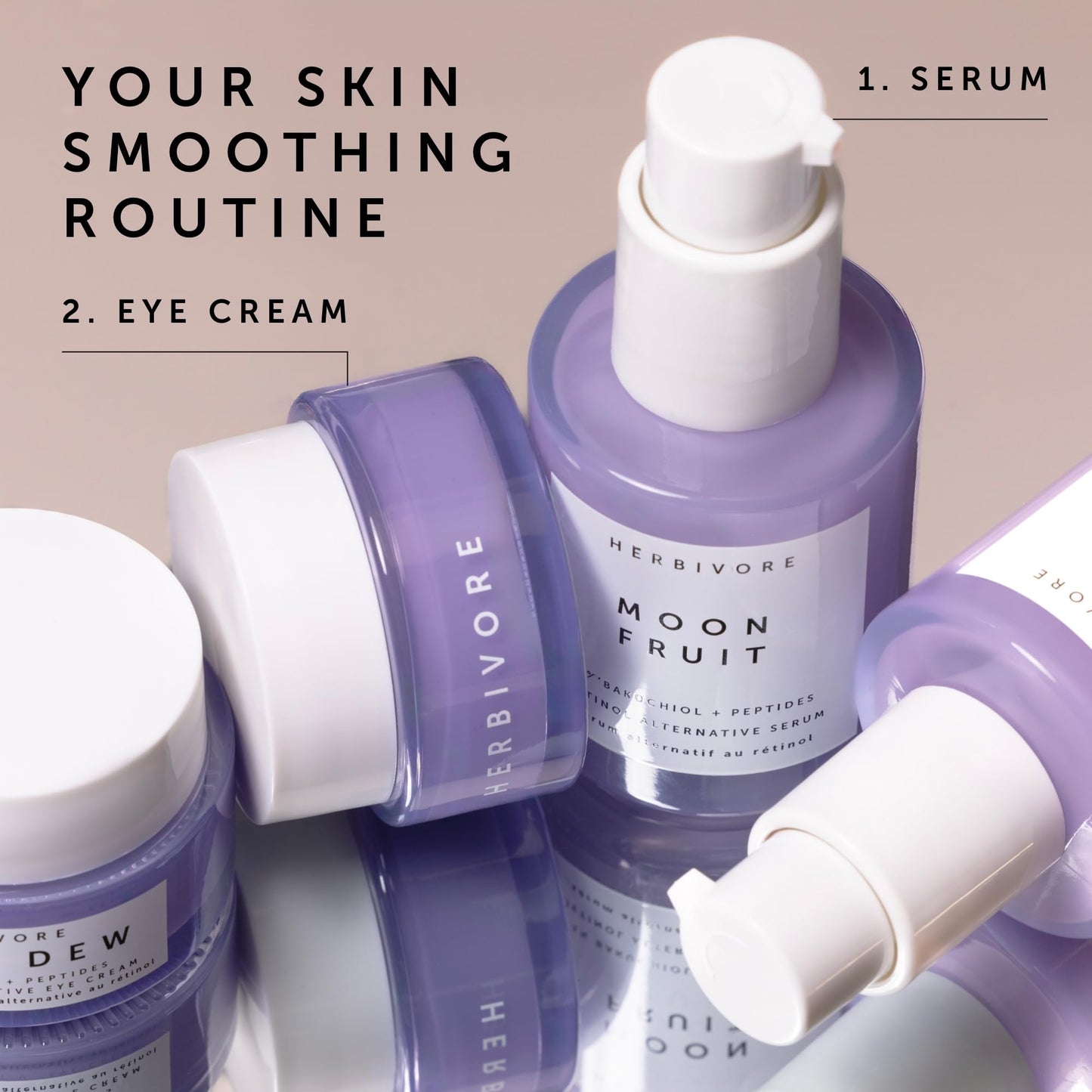 HERBIVORE Bakuchiol Retinol Alternative Moon Fruit Face Serum EXTRA STRENGTH - 1% Bakuchiol + Peptides, Smooths Skin, Reduces Fi
