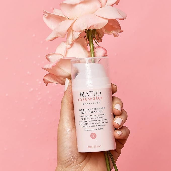 Australia Rosewater Hydration Moisture Recharge Night Cream-Gel, 2.7 oz - Face Moisturizer with Shea Butter - Face Cream for All Skin Types