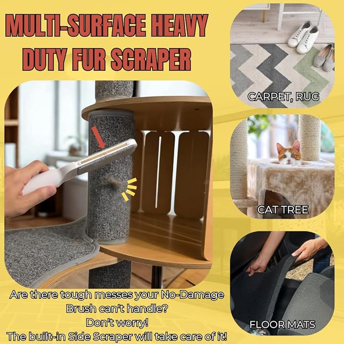SufurLint 4 in 1 Multi - Pet Hair Lint roller Brush - Lint Remover tool - Cat Dog Hair Removal, Furniture, Carpet rake, rug, Clothes, Car Seat cleaning - fur Remover cleaner, mini rollers, magic brush