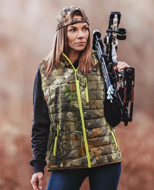TIDEWE Women’s Heated Vest with Battery Pack, Lightweight Vest for Hunting/Hiking (Next Camo G2, Size L)