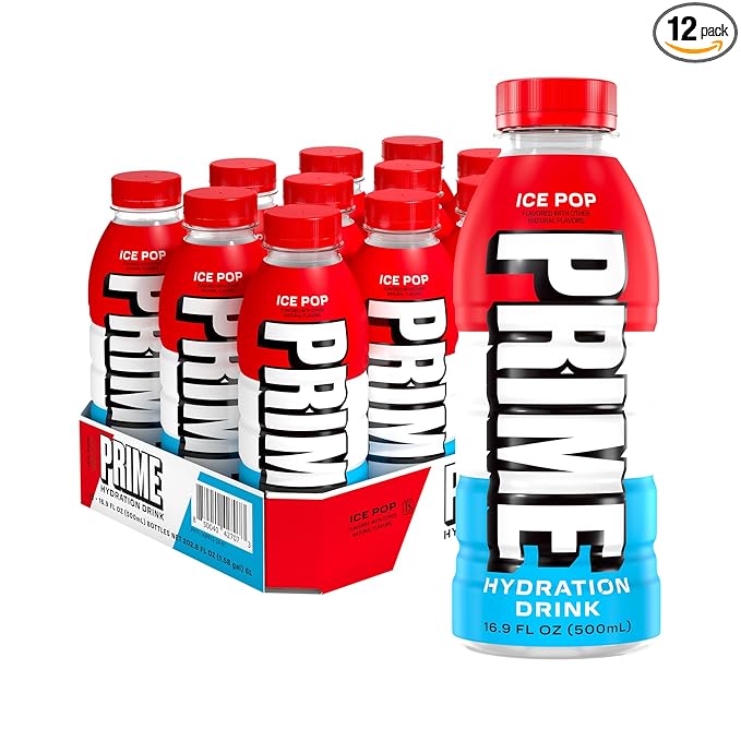 PRIME Hydration ICE POP, Sports Drinks, Electrolyte Enhanced for Replenishing Fluids, 250mg BCAAs, B Vitamins, Antioxidant...