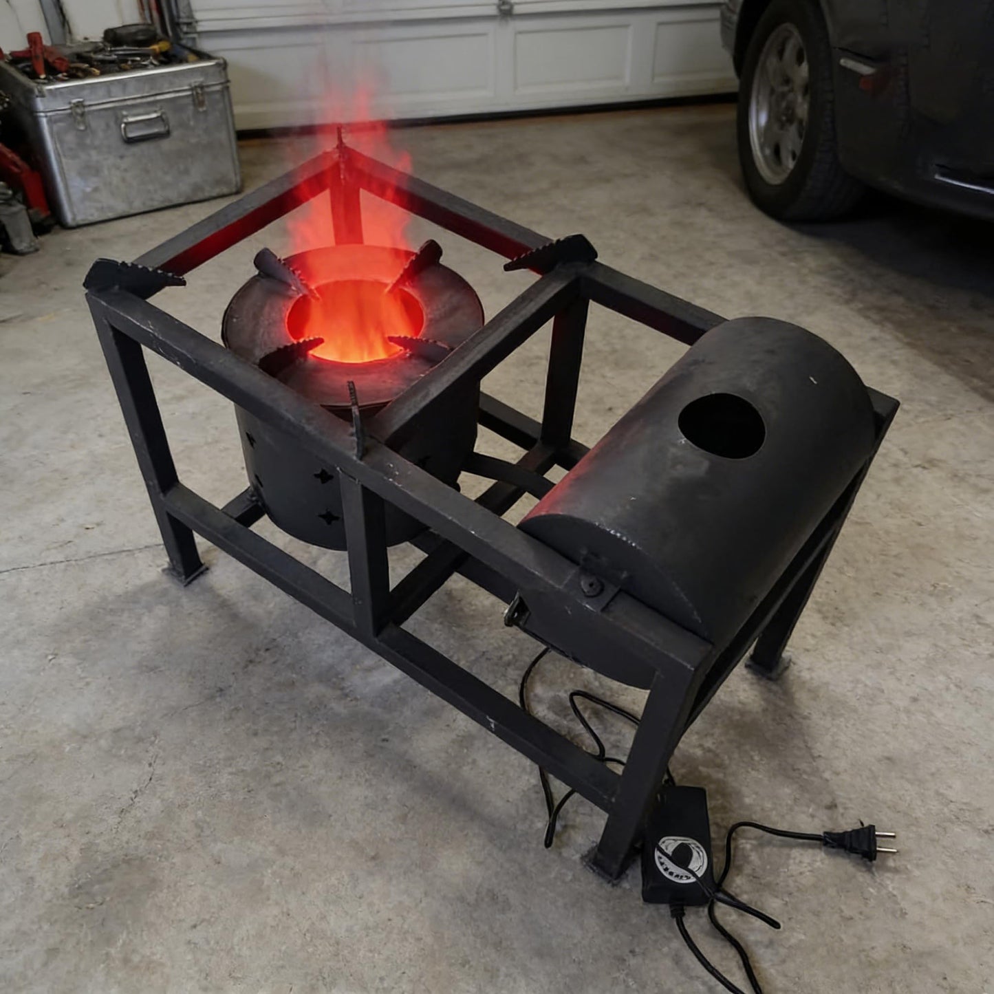 DINITHRON DC 12V Waste Oil Burner & Heater, High-Efficiency Heavy Duty Furnace Stove for Garage, Workshop and Outdoor Cooking Off-Grid Canning Stove & Wok Burner for Homesteading