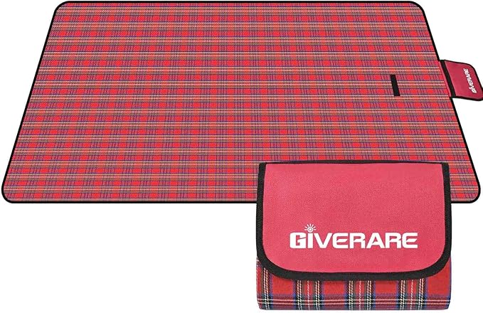 GIVERARE Picnic Beach Blanket, XL Sandfree Waterproof Outdoor Camping Blankets, Quick Drying Family Mat, Portable Extra La...