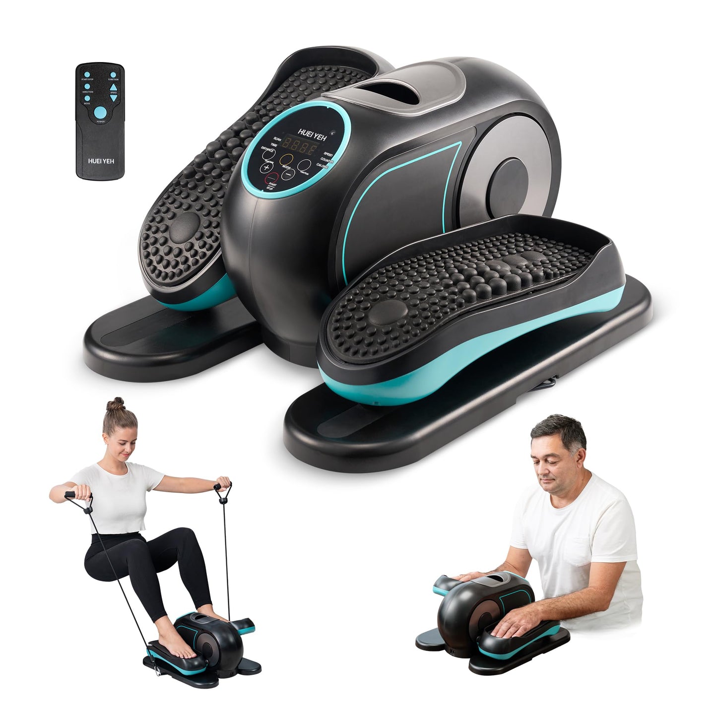 HUEIYEH Under Desk Elliptical Machine for Seniors, Electric Seated Pedal Exerciser with Remote Control, 12 Adjustable Speeds, Porable & Quiet leg Exerciser as Seen on Tv for Home Office, Mom Dad Adult