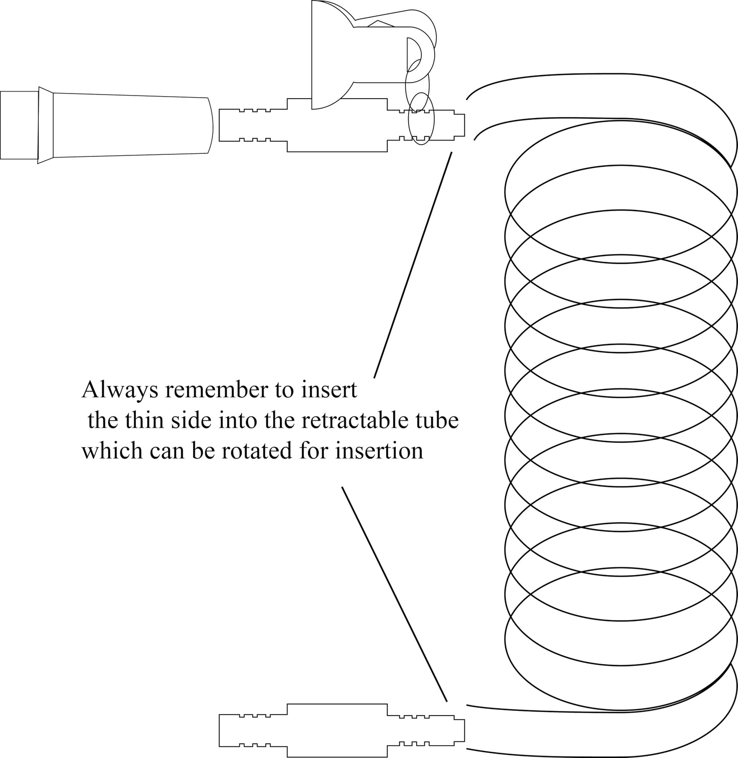 12 ft(3.6m) Retractable Oxygen Tubing with Clip, Auto-Retract Design Prevents Tangling