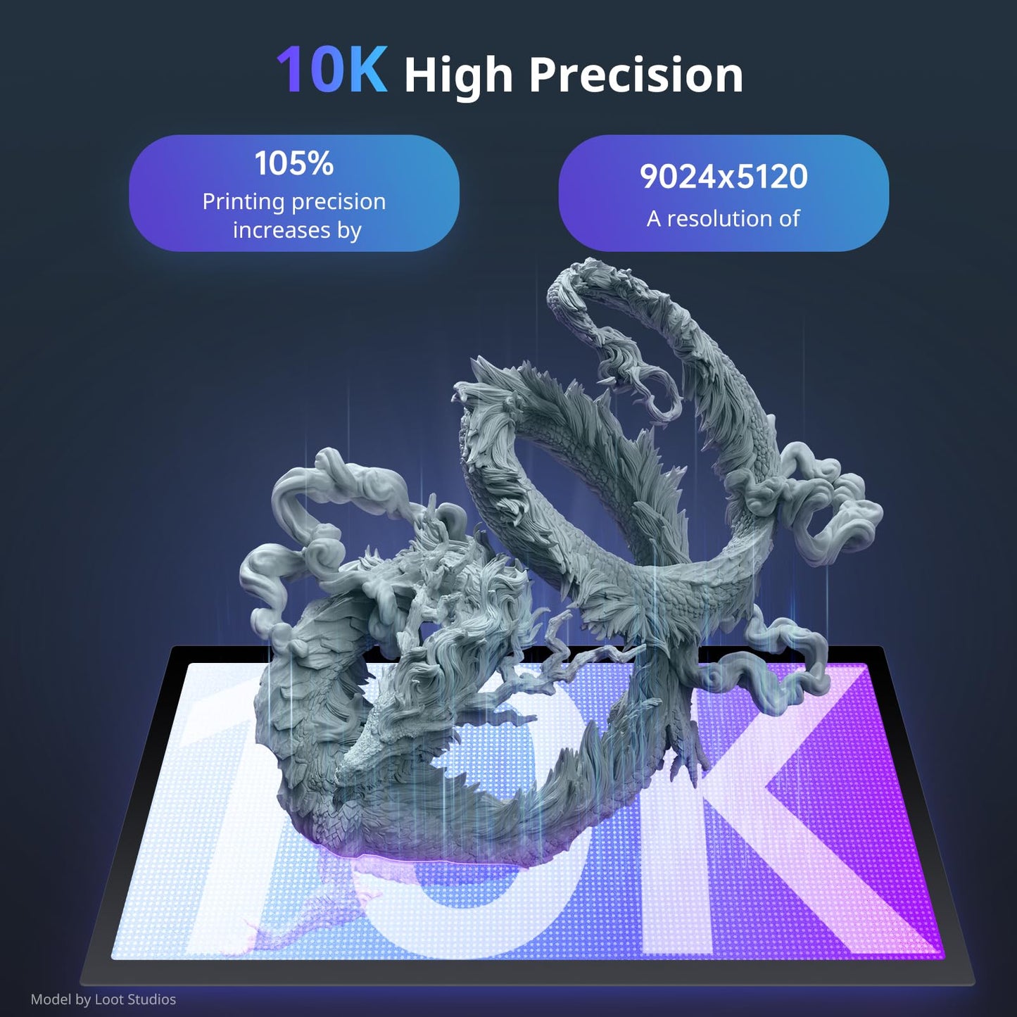 ANYCUBIC 10K Resin 3D Printer, Photon Mono 4 Ultra 7’’ LCD Mono Screen with COB Light Source, Max Printing Speed Up to 120mm/h, HD Touchscreen with 8 Languages, 6.04'' x 3.42'' x 6.49'' Printing Size