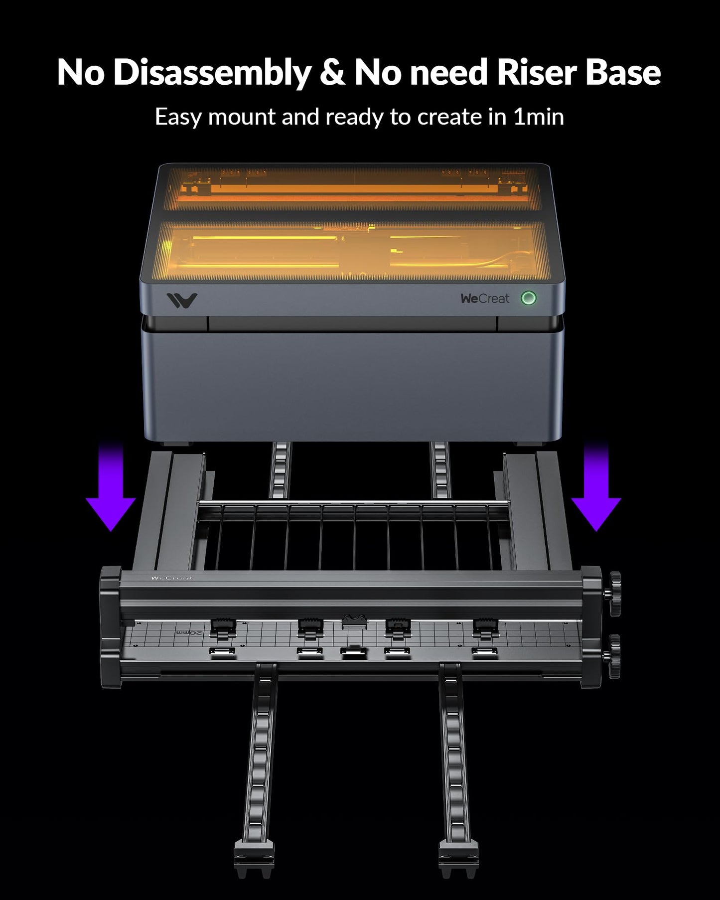 WECREAT 137" Automatic Conveyor Feeder, Extension Kit Accessories for Laser Engraver and Cutter Machine, Auto Pass Through Feeder Expand Processing Area to 137"x14.9"