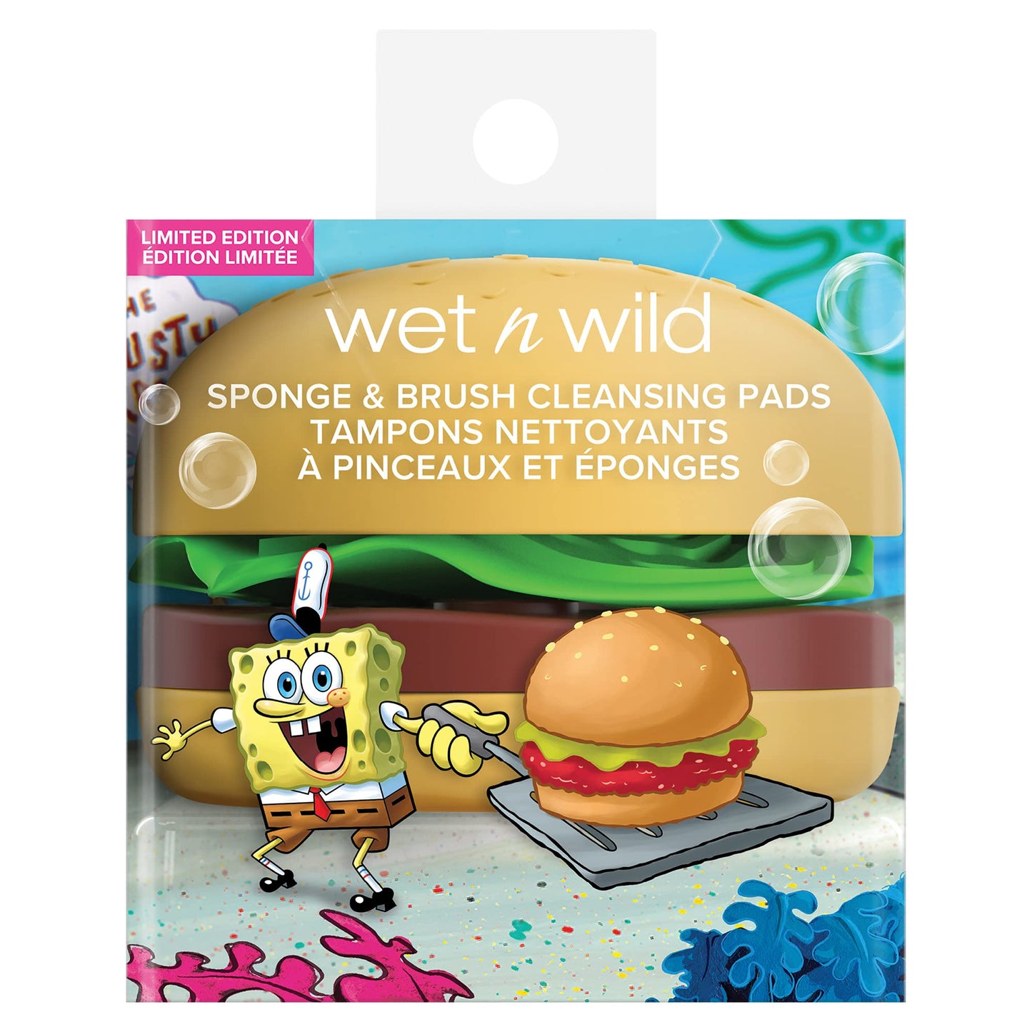 wet n wild SpongeBob Brush Cleaning Pads SpongeBob Squarepants Makeup Tools Brush Cleaning Mat, Krabby Patty