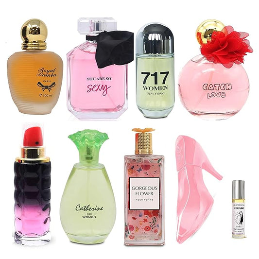 8-Piece Women's Perfume Collection with 10ml Rollerball, EDP Set, Variety of Long Lasting Fragrances for Women (combo I)