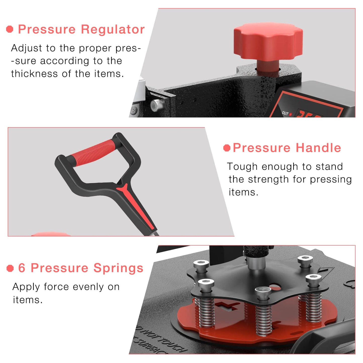 OIIEE Heat Press Machine 5 in 1 Combo Heat Press 12 x 15 Inch Heat Transfer Machine 360-Degree Swing Away Digital Shirt Printing Multifunction Heat Transfer Sublimation for T Shirts Mugs Hat Plate Cap