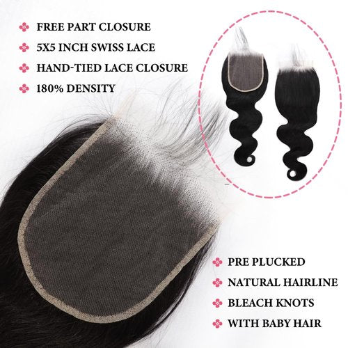 Brazilian Body Wave One Bundle 30 Inch Brazilian Virgin Human Hair 100% Unprocessed Brazilian Body Wave Weave Human Hair Bundles Natural Black Color (BW-1-bundle, 30inch)