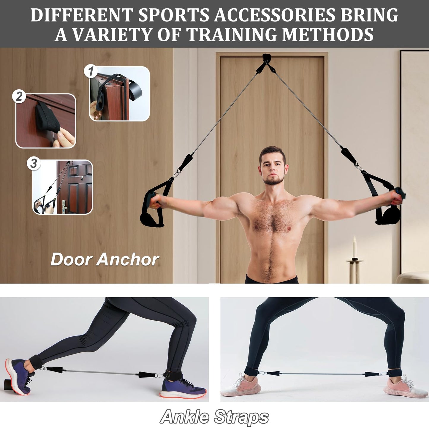 Pilates Bar Kit with 3 Set Resistance Bands, Multifunctional Pilates Workout Equipment for Women Men, Exercise Bands Set for Home Gym Fitness Yoga Strength Training