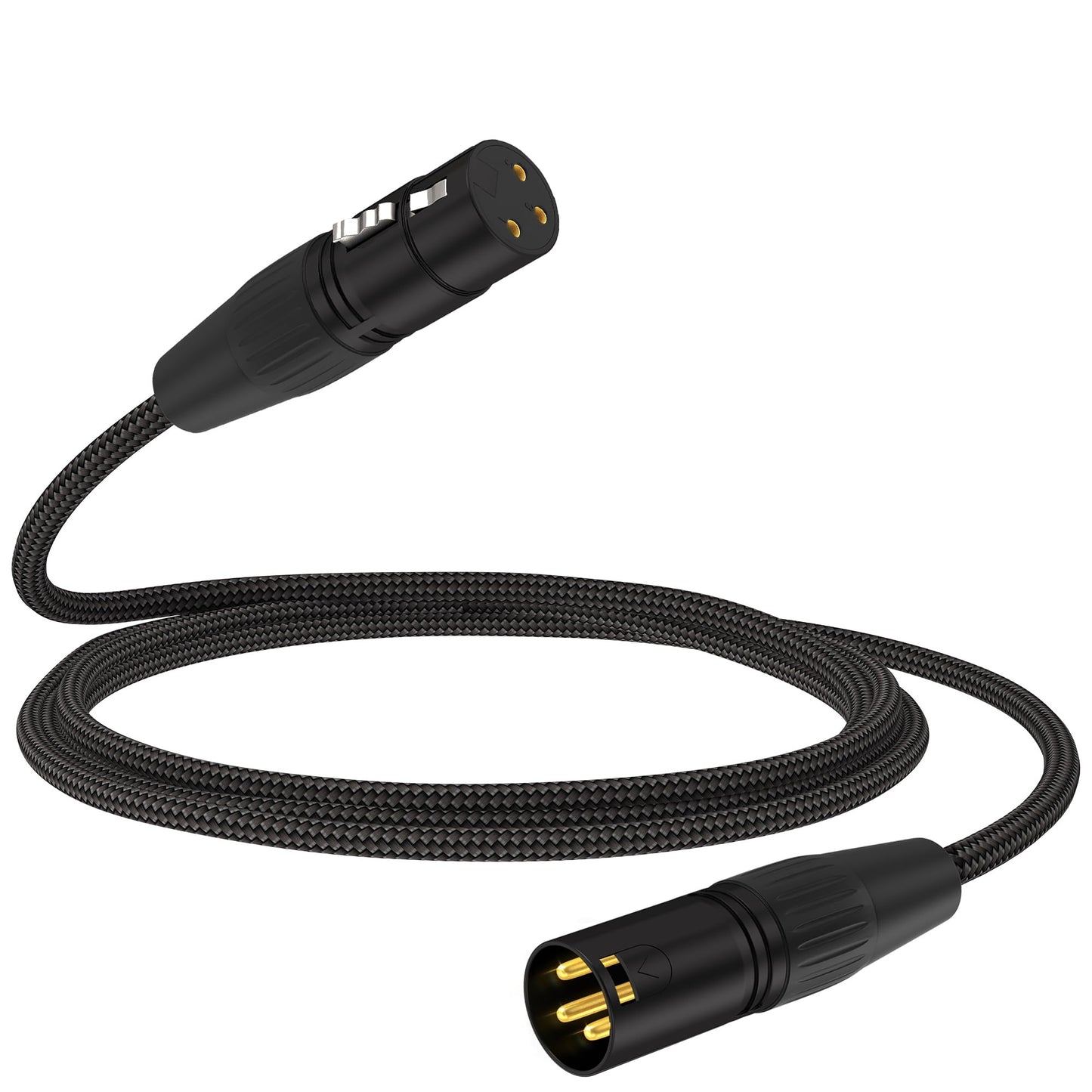 Xlr Cable 3.3Ft - Short Balanced Microphone Cable With Hi-Ofc Copper Core, Dual Shielding (Foil + Copper Braid), Mil-Spec Jacket