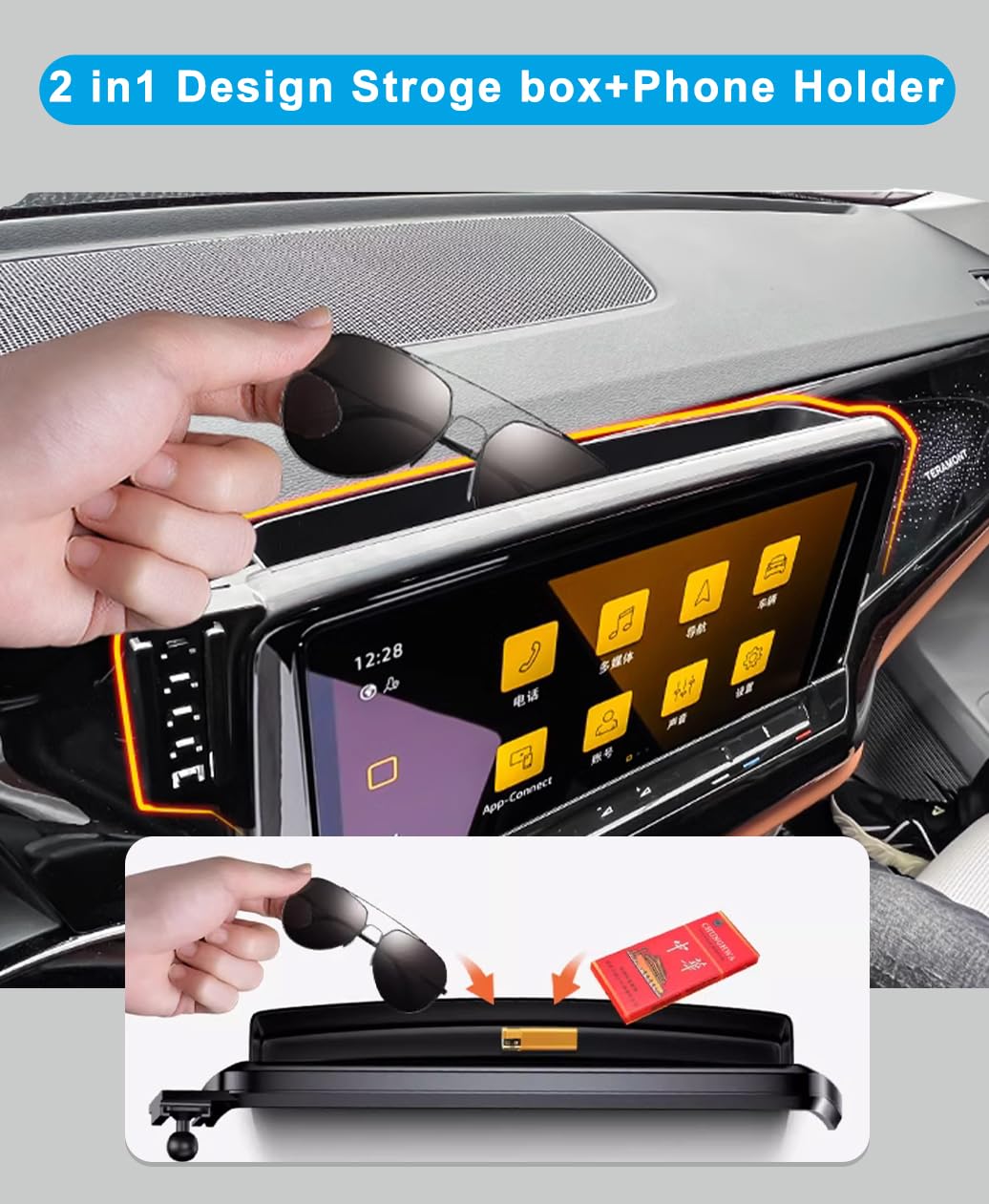 Kephth Car Phone Holder For Honda Civic Accessories 2022-2024 2025&Crv 2023-2025 Dash Mount Cell Phone Holder For Most Smartphon