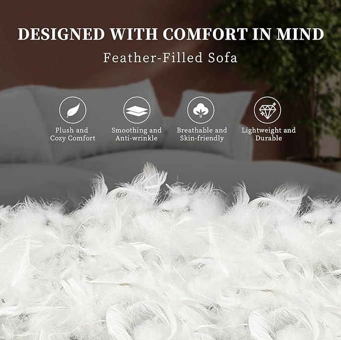 Intuition Decor Cloud Modular Sectional Sofa,Down Filled Sectional Sofa Comfort Comfy Sofa Couch with Cushion Covers Removable Extra Deep Seats,Couch for Living Room Apartment Office