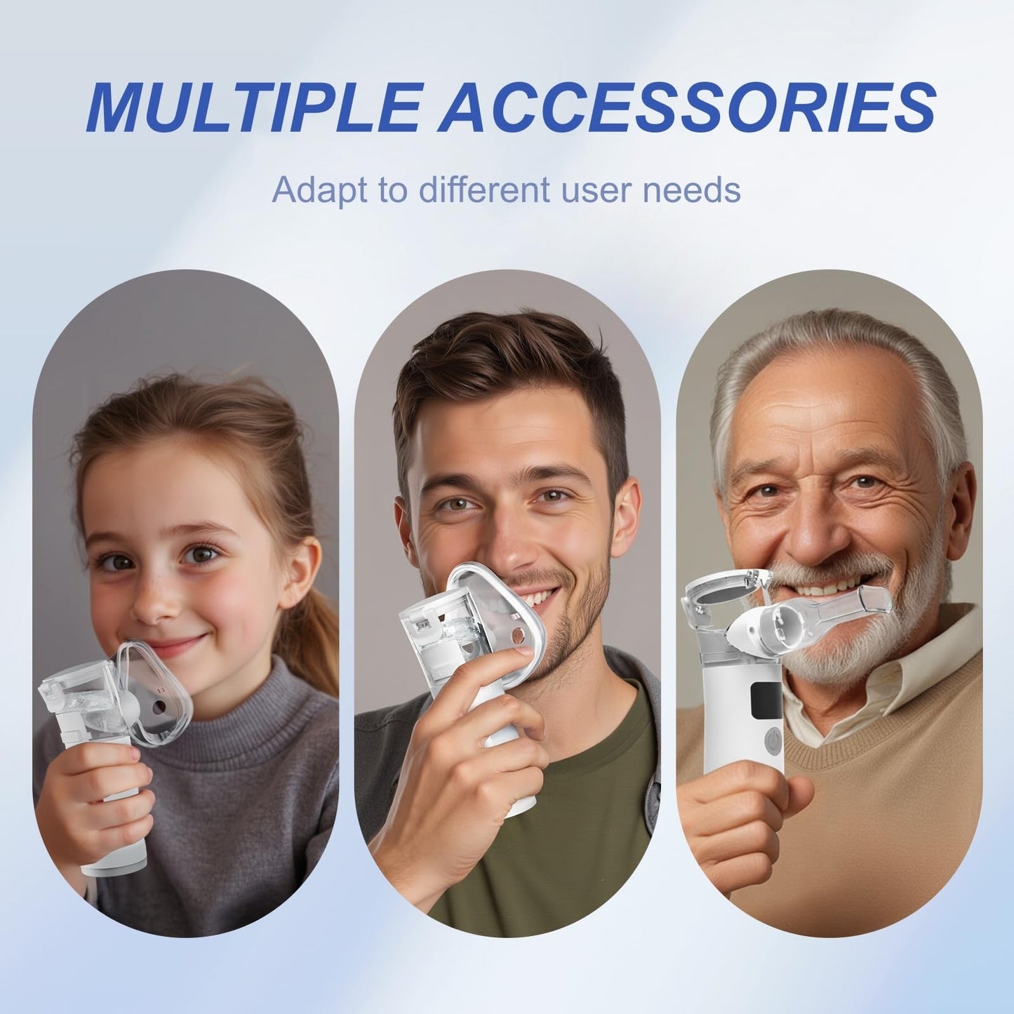 Portable Nebulizer, Nebulizer Machine for Adults and Kids Handheld Nebulizer for Travel and Daily Use Mesh Nebulizer for Breathing Problems with Autoclean Mode Powered by USB/Battery