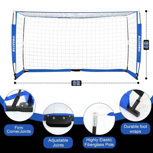 Soccer Goal,Soccer Net,Soccer Goals for Backyard,with Bow Frame,Collapsible Metal Base and Agility Ladder