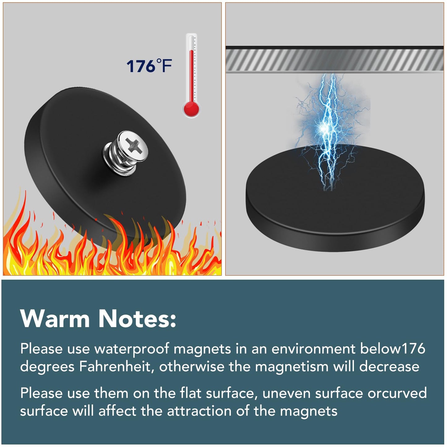 DIYMAG 4Pcs Rubber Coated Anti-Scratch Mounting Magnets, Adhesive Power 30LBS Neodymium Magnet Based with M5 Threaded Studs Strong Magnetic Hold The Base for Light Bar, Mirror, Camera, PTZ(1.69 Inch)